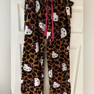 Hello Kitty woman’s size M plush Brown and Pink Pajama Bottoms.. vintage